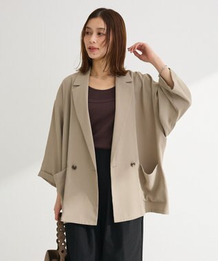 Green Parks 【適ON】シアーシャツジャケット Gray Beige