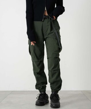 WEGO 【KIDS/ユニセックス着用ITEM】ストレッチトカーゴジョガーパンツ（JUNIOR） カーキ