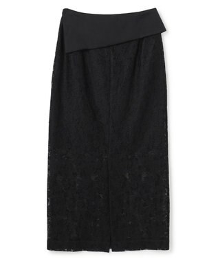 BEIGE， FLUORITE / 異素材コンビ レーススカート Black
