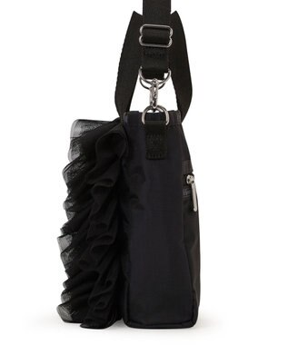 LeSportsac RUFFLE MINI N/S TOTE/ブラックレースラッフル ブラックレースラッフル
