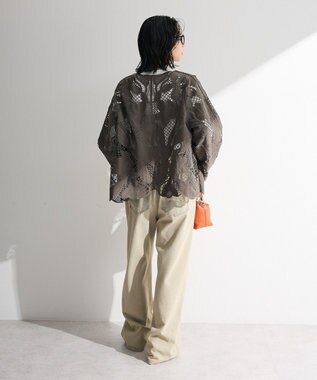 Green Parks レースカーディガン Gray