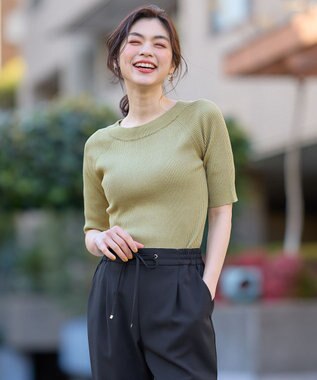 ANY ラメリブニット グリーン