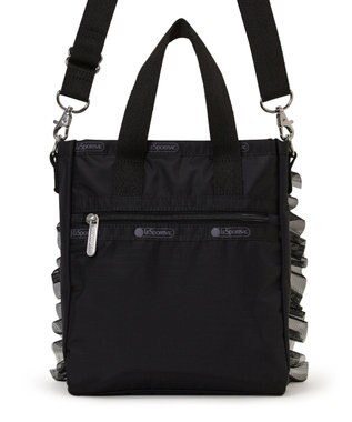 LeSportsac RUFFLE MINI N/S TOTE/ブラックレースラッフル ブラックレースラッフル