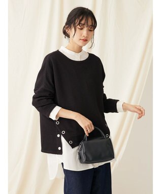 CRAFT STANDARD BOUTIQUE サイドリングボタンプルオーバー Black