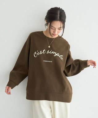 YECCA VECCA 起毛ロゴプルオーバー Brown