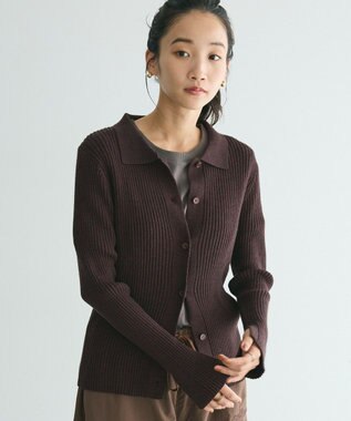 CRAFT STANDARD BOUTIQUE 襟付きニットコンパクトカーディガン