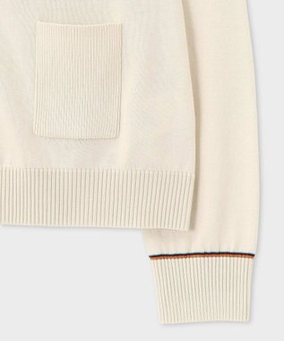 Paul Smith 【洗える】Signature Stripe アイレット カーディガン オフホワイト