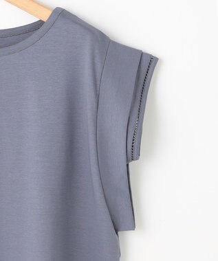 組曲 S ハシゴレースフレンチスリーブ カットソー チャコールグレー系