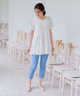 Tiaclasse 【小倉優子さん着用・フラット&ヒール2TYPE】ケージデザインシアーパンプス フラット：アイボリー