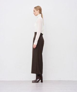 uncrave ウォッシャブルウールライクツイル Iラインスカート ブラウン