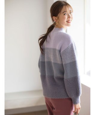 ANY SIS 【洗える】グラデーションフェザー ニット ラベンダー系