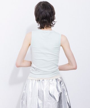 NAVE 【Nave・洗える】ガーゼフライス タンクトップ ライトグリーン系