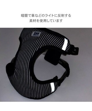 PET PARADISE Lee ヒッコリー ロゴ リュック付きハーネス Ｓ 小型犬 ネイビー×ホワイト