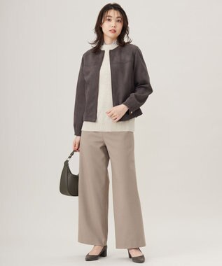 J.PRESS LADIES L スウェードダンボール ブルゾン スレートブラウン系