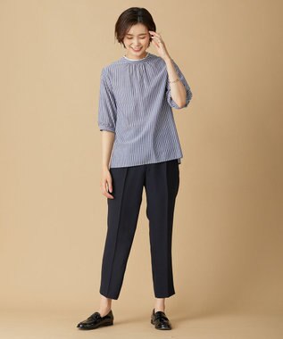 J.PRESS LADIES 【洗える】 RELAXION ツイル ストレート パンツ ネイビー系