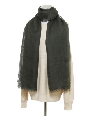 MOONBAT FURLA (フルラ) 無地ストール 麻 カシミヤ  180cm×85cm  手洗い可能 ダークグリーン