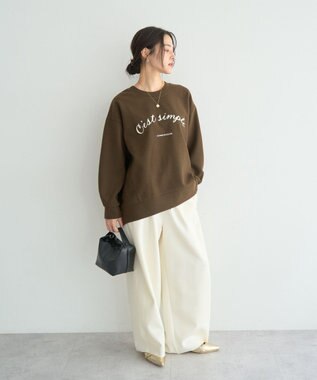YECCA VECCA 起毛ロゴプルオーバー Brown