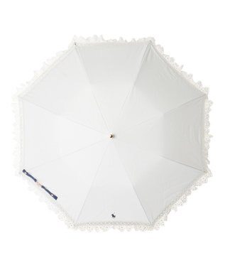 MOONBAT 【遮光/晴雨兼用日傘】POLO RALPH LAUREN（ポロラルフローレン） 折りたたみ日傘 エンブフリル 遮熱 UV オフホワイト