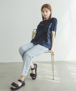 TOCCA GLITTER RIBBON FLAT SANDALS サンダル ブラック系