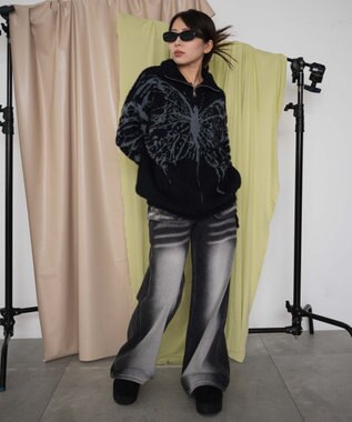 WEGO バタフライジップニット ブラック