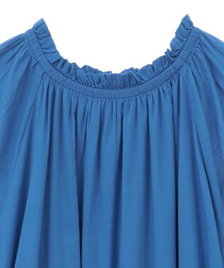 CRAFT STANDARD BOUTIQUE インド綿2WAY綿ボイルギャザーネックワンピース Blue