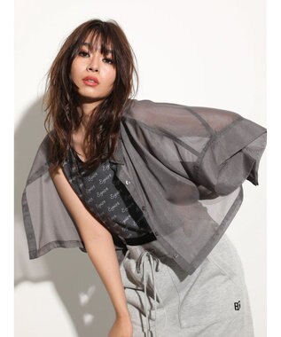 Green Parks ＥＧＯＩＳＴ　短丈シアーシャツ Charcoal Gray