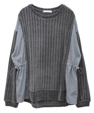 Green Parks ベロアドッキングプルオーバー Gray