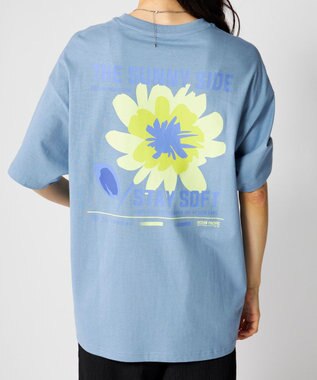 OP／FILA 【Ocean Pacific】フラワーバックプリントTシャツ ブルー
