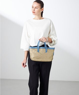 Y'SACCS リネンライク　イニシャルトート　Sサイズ ベージュ