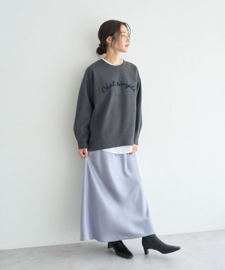 YECCA VECCA 起毛ロゴプルオーバー Charcoal Gray