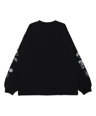 WEGO 【ユニセックス着用ITEM】別注VISIONグラフィックスリーブプリントT（LS） ブラック