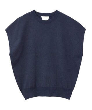 AMERICAN HOLIC 【接触冷感】ラメフレンチスリーブニットプルオーバー Navy