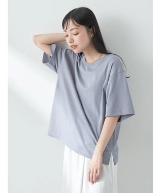 earth music&ecology ＢＯＸ　Ｔシャツ Blue