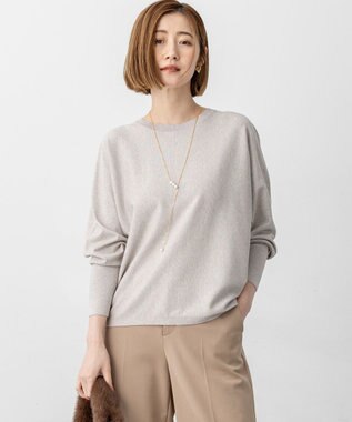【洗える/吊り干しOK】ヴィスコースストレッチ ドルマンスリーブ ラメ ニット
