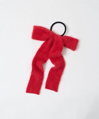 WEGO Lシャギーニットリボンゴム レッド