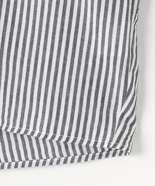 ANY 【手洗い可】コットンリネンブラウス オフ×ブラック