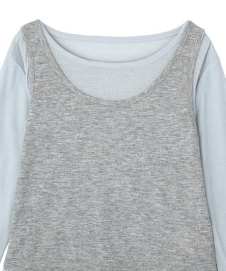 earth music&ecology SET2点ハイショクシアータンクトップ+ロンT Gray Mixture