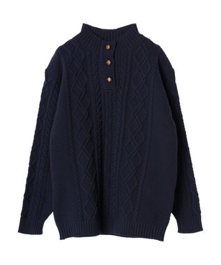 CRAFT STANDARD BOUTIQUE リサイクルポリエステルヘンリーネックプルオーバー Navy