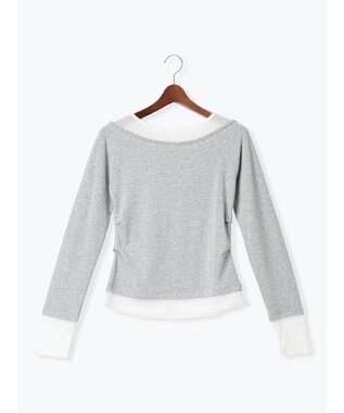 Te chichi レイヤードテレコトップス グレー