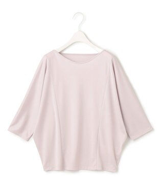 ICB 【洗える】トリアセサテンスムース 5分袖プルオーバー パールグレー系