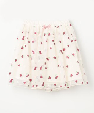 ANY KIDS 【チェリーベリーシリーズ】フルーツ チュール スカート オフホワイト系
