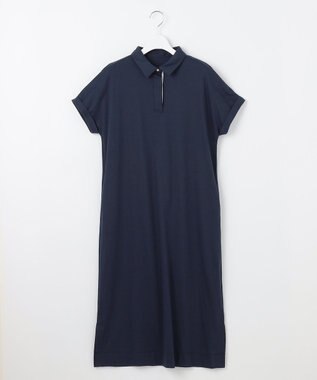 J.PRESS LADIES 【WEB限定カラーあり・洗える】コンパクトコットンスムース ポロワンピース ネイビー系