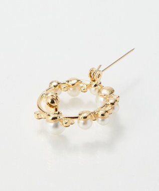 Phoebe <オンワード限定セット>シンプルパールチェーンネックレス×フォーマルパールビジューサークルブローチ ゴールド