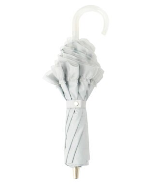 MOONBAT ランバン オン ブルー 晴雨兼用日傘 折りたたみ傘 ビジュー付きオーガンジーフリル 遮光 遮熱 UV オリーブグレー