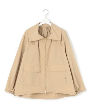 23区 L 【撥水加工】ソフトメモリータフタ スタンドネック ブルゾン ベージュ系