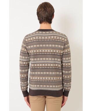 DAKS フェアアイルウールクルーネックセーター ブラウン