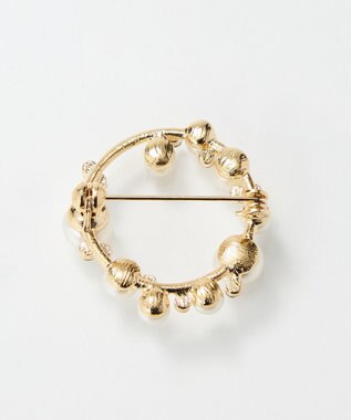 Phoebe <オンワード限定セット>シンプルパールチェーンネックレス×フォーマルパールビジューサークルブローチ ゴールド