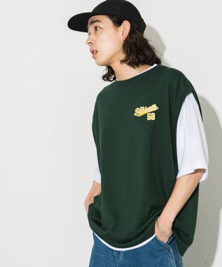 WEGO 【SETUPアイテム】アンサンブルスウェットベストT（S） グリーン