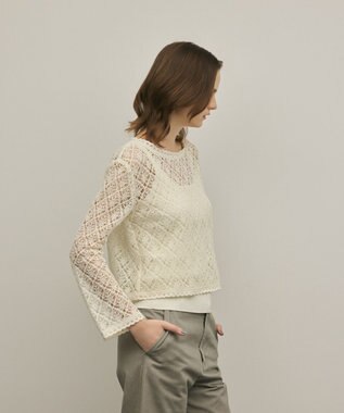 GRACE CONTINENTAL レースフレアスリーブトップ キナリ