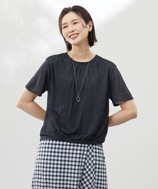 【洗える】ミラノ風天竺シアー カットソー